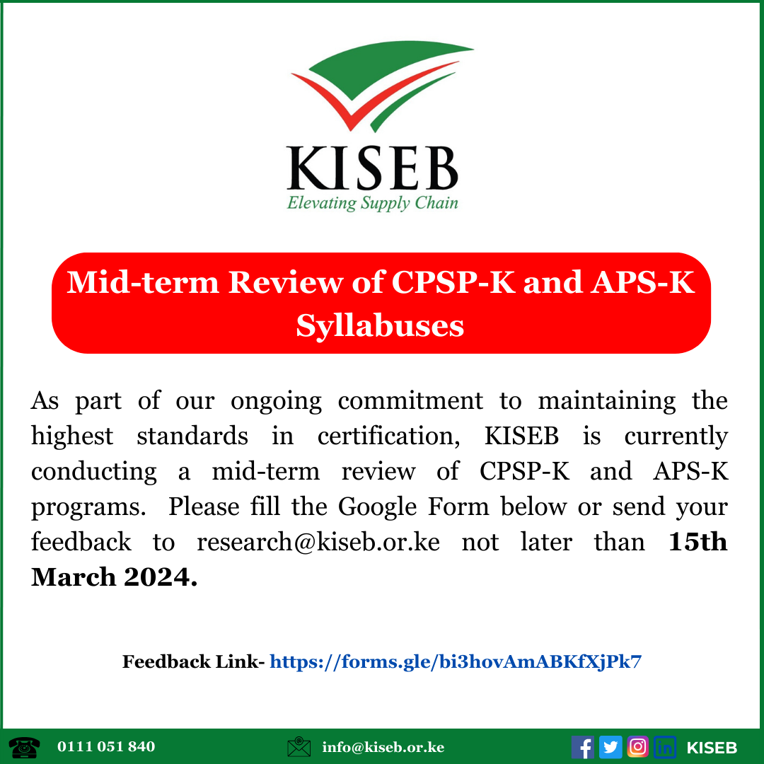 Mid-term Review of CPSP-K and APS-K Syllabuses